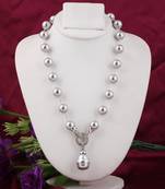 Grey pearl necklaces
