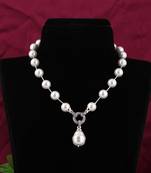 White pearl necklaces