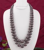 Maroon pearl necklaces