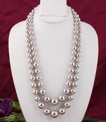 Grey pearl necklaces