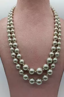 Grey pearl necklaces