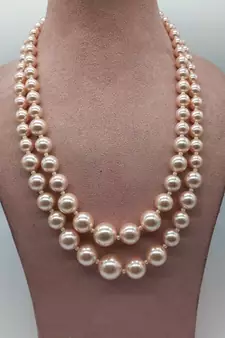 Pink pearl necklaces