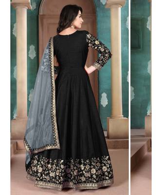 Black Golden Embroidered Anarkali Suit 2