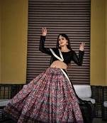 Voolka Patola Style  Maslin Silk Fabric With Digital Printed Designer Lehenga Choli For Women