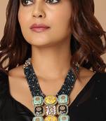 Laak Meenakari Pendant Necklace In Blue Tone