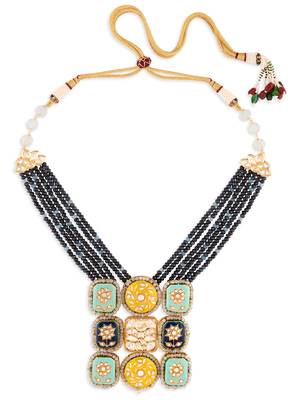Laak Meenakari Pendant Necklace In Blue Tone 3