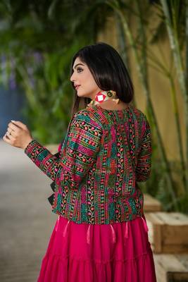 Voolka Ruby Pink Georgette Fabric With Ruffle And Ken Designer Lehenga Choli For Women 5