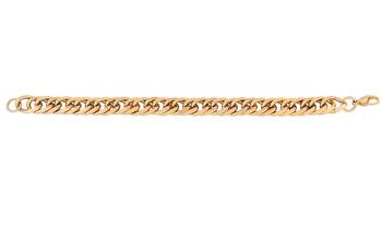 Classic 3D Curb 22K Gold Plated Surgical Stainless Steel Bracelet for Men 2