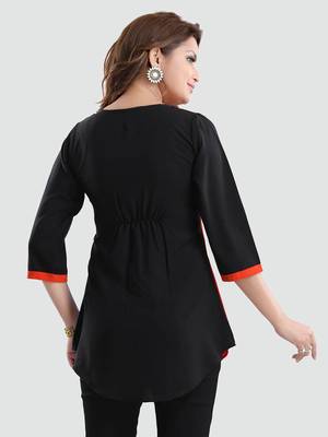Multicolor printed crepe short-kurtis 3