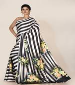 Partywear Multicolour Pure Satin Saree