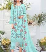 Sky Blue Georgette Heavy Sequin Embroidered Unstitched Pakistani Suit