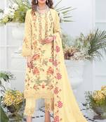 Yellow Georgette Heavy Sequin Embroidered Unstitched Pakistani Suit
