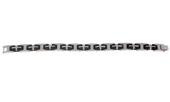 3D Cross Biker Black Silver Surgical Stainless Steel Bracelet for Men 2