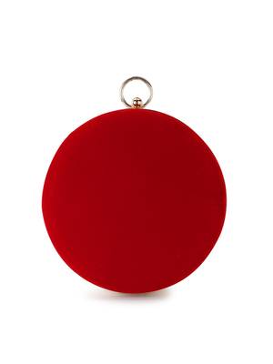 Anekaant Gala Red, White & Gold Velvet Harlequin Embellished Clutch 3