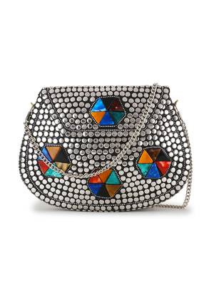 Anekaant Mosaic Silver & Multi Metal Embellished Clutch 1