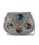 Anekaant Mosaic Silver & Multi Metal Embellished Clutch