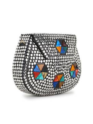 Anekaant Mosaic Silver & Multi Metal Embellished Clutch 2