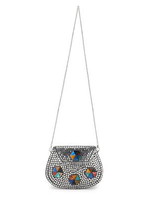 Anekaant Mosaic Silver & Multi Metal Embellished Clutch 5