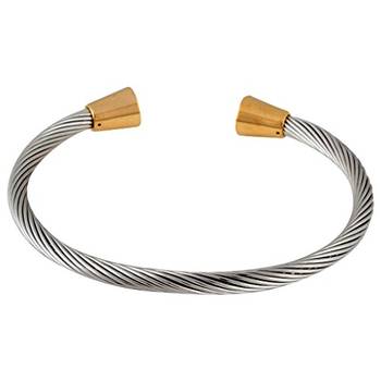 Rope Cone Free Size Rhodium 18K Gold Plated Surgical Stainless Steel Cuff Kada Bracelet for Men 2