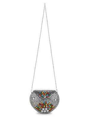Anekaant Mosaic Silver & Multi Metal Embellished Clutch 5