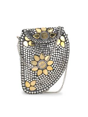 Anekaant Cask Silver & Gold Metal Embellished Clutch 1