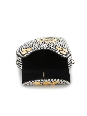 Anekaant Cask Silver & Gold Metal Embellished Clutch 4