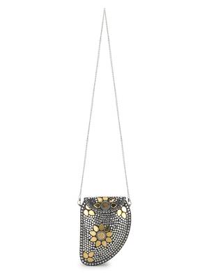 Anekaant Cask Silver & Gold Metal Embellished Clutch 5