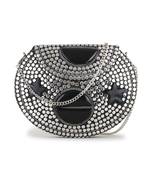 Anekaant Mosaic Silver & Black Metal Embellished Clutch