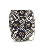 Cask Silver, Blue & Gold Metal Embellished Clutch