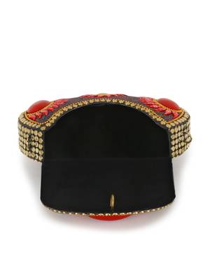 Anekaant Mosaic Red, Gold & Multi Metal Embellished Clutch 4