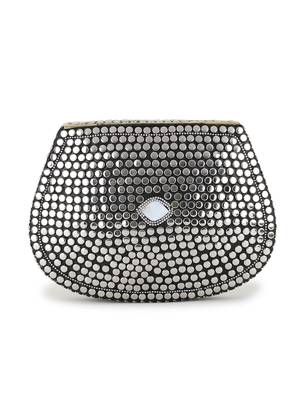 Mosaic Silver & White Metal Embellished Clutch 3