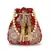 Dangle Red, Bronze & Multi Velvet Floral Embellished Potli