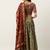 Mehndi colour Silk (Jacquard) Zari Weaving Work Semi Stitched Lehenga Choli With Dupatta