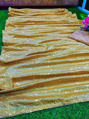 Gold embroidered georgette saree with blouse 2