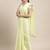 Light Yellow colour plain Pallu lace border jimi silk saree with unstitched blouse  