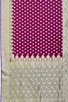 Purple woven satin saree with blouse