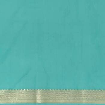 Green woven katan silk saree with blouse 4