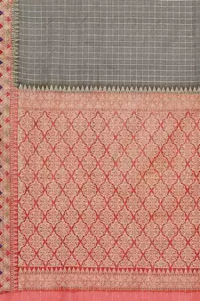 Black woven cotton saree with blouse
