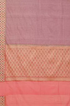 Brown woven cotton saree with blouse