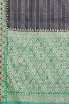 Blue woven cotton saree with blouse