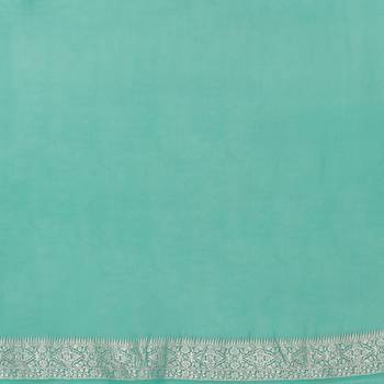 Pink woven georgette saree with blouse 4
