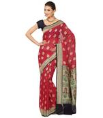 Purple woven georgette saree with blouse