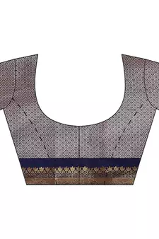 Orange woven kanchipuram silk saree with blouse