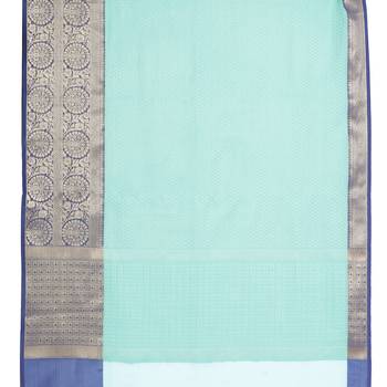 Blue woven Faux kanchipuram silk saree with blouse 3