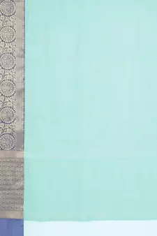 Blue woven Faux kanchipuram silk saree with blouse