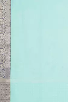 Blue woven Faux kanchipuram silk saree with blouse