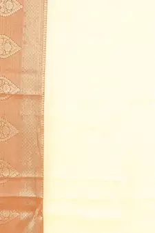 Yellow woven kanchipuram silk blend saree with blouse