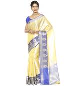 Gold woven Faux kanchipuram silk saree with blouse