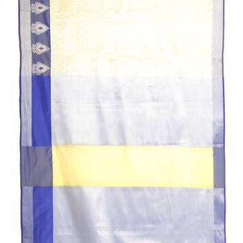 Gold woven Faux kanchipuram silk saree with blouse 3