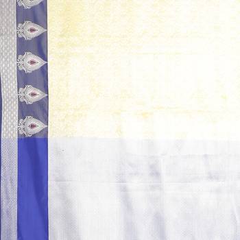 Gold woven Faux kanchipuram silk saree with blouse 4
